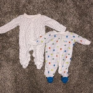 Carter’s snap footie bodysuits, Newborn